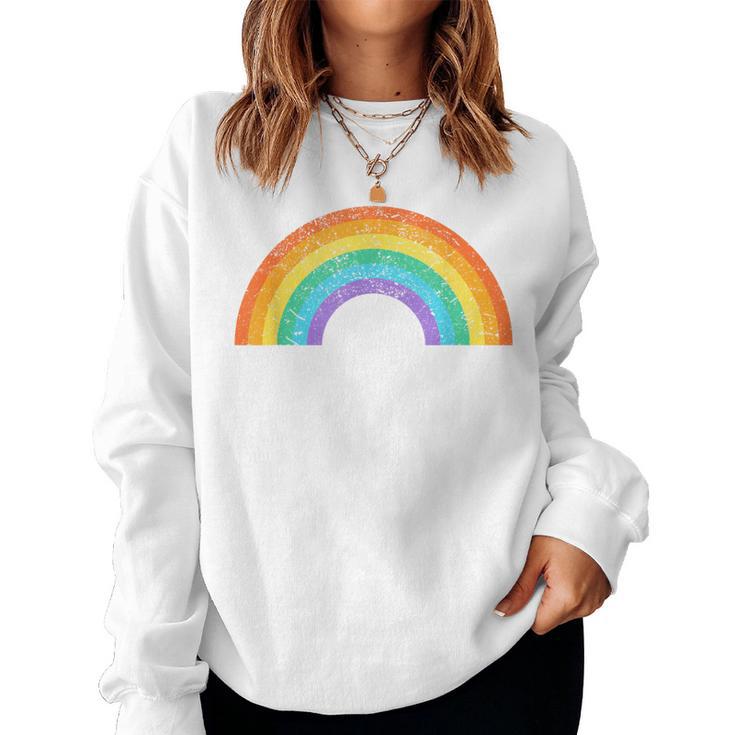 Vintage Rainbow T Vintage Retro 80'S Gay Pride Lesbian Women Sweatshirt