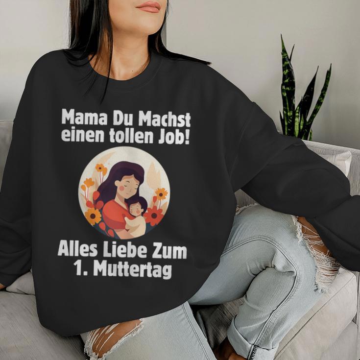 1 Muttertag Mama Du Machst Einen Tollen Job Baby Junge Sweatshirt Frauen Geschenke für Sie