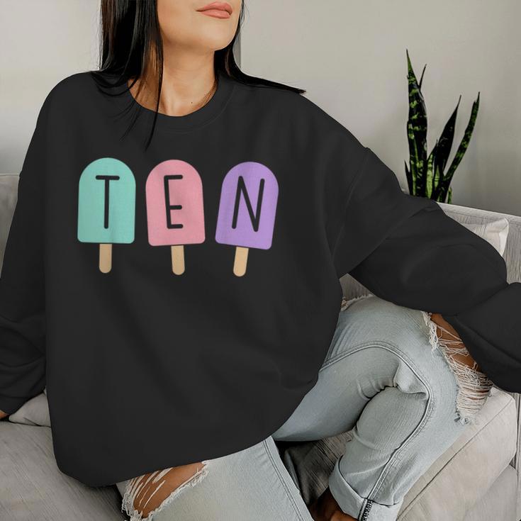 10 Geburtstag Mädchen Eisdiele Sommer Pool Beach Ten Sweatshirt Frauen Geschenke für Sie