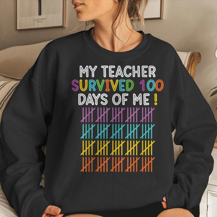 100 Days Of School Happy 100Th Day Of School Teacher Student Women Sweatshirt Gifts for Her