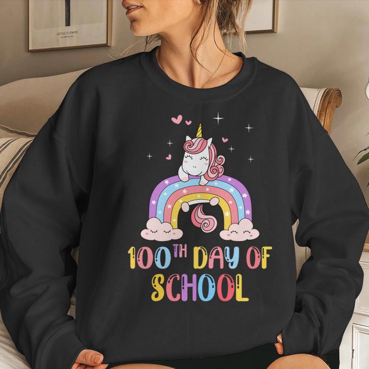 100 Days Of School Rainbow Unicorn Girls For Student Women Sweatshirt Gifts for Her