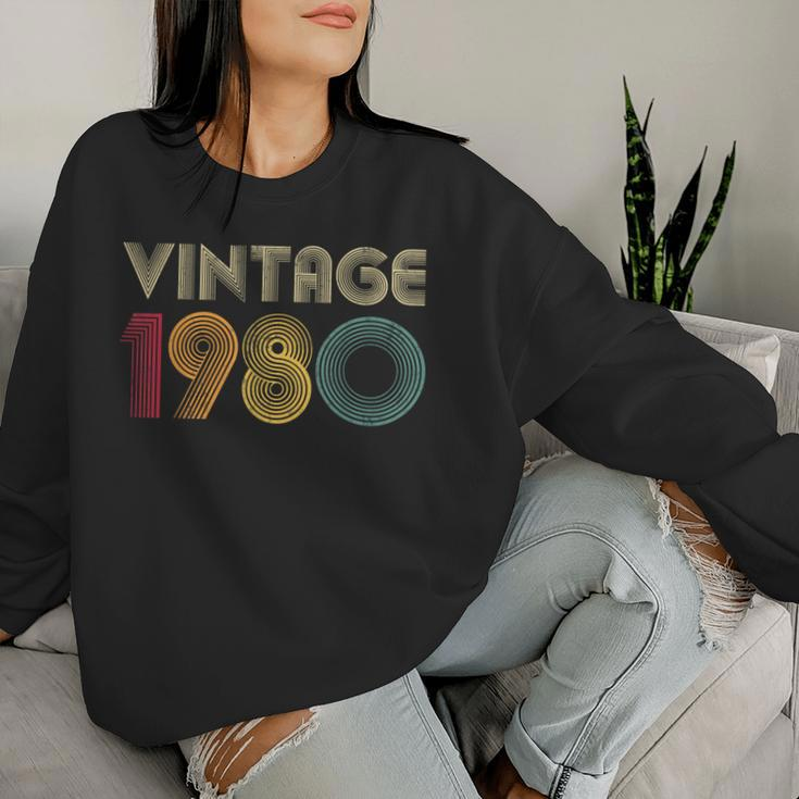 1980 44Th Birthday Vintage Retro 44 Years Old Women Sweatshirt Gifts for Her