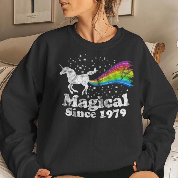 40Th Birthday Magical Farting Unicorn Rainbow 1979Women Sweatshirt Gifts for Her