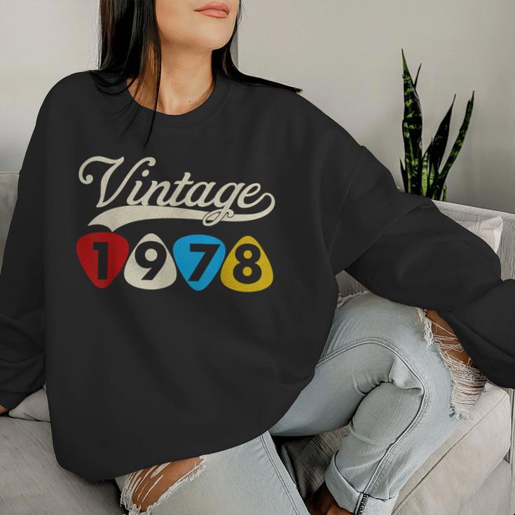 46Th Birthday Guitar Pick Retro Vintage 1978 Women Sweatshirt Gifts for Her