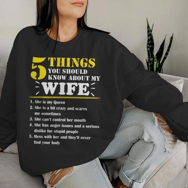 5 Things About My Wife Husband Women Sweatshirt Gifts for Her