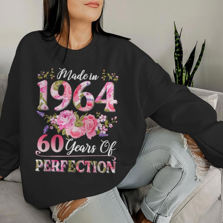 60 Year Old Made In 1964 Birthday Floral 60Th Birthday Women Women Sweatshirt Gifts for Her