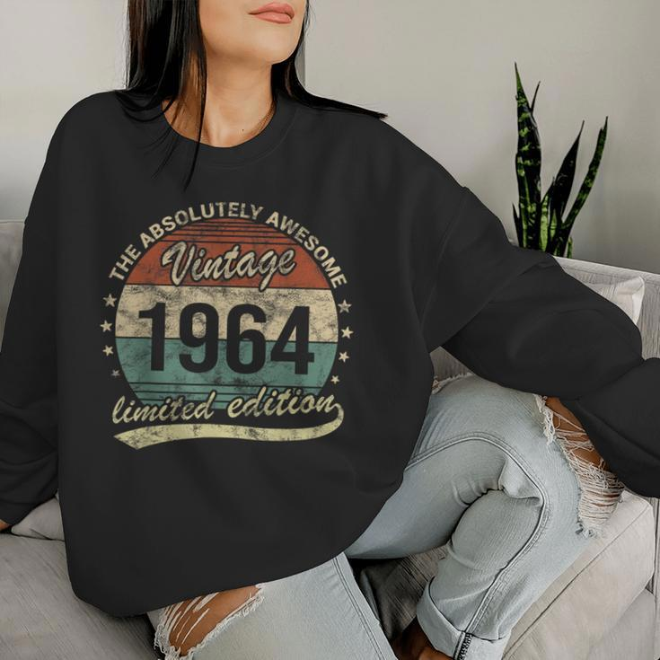 60Th Birthday Absolutely Awesome Vintage 1964 Man Or Woman Women Sweatshirt Gifts for Her