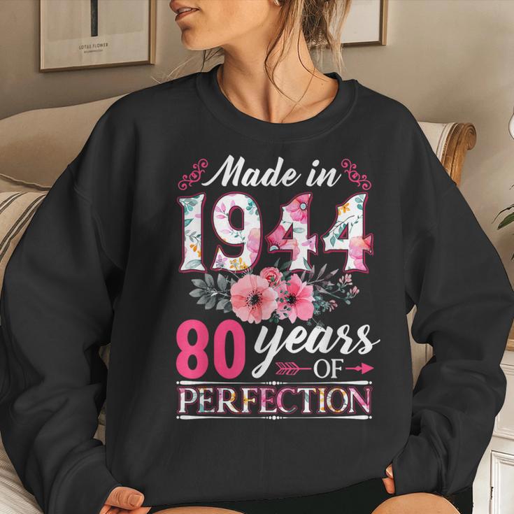 80 Year Old Made In 1944 Floral Flower 80Th Birthday Womens Women Sweatshirt Gifts for Her