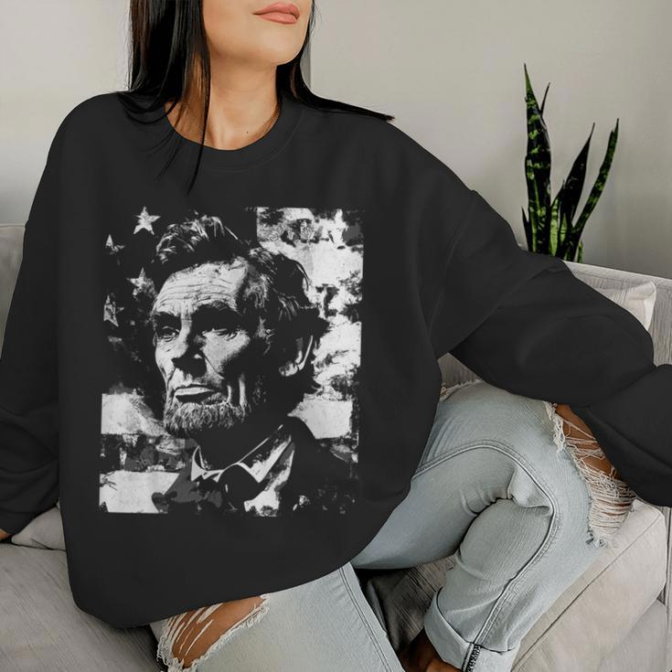 Abraham Lincoln History Teacher President 4Th Of July Women Sweatshirt Gifts for Her