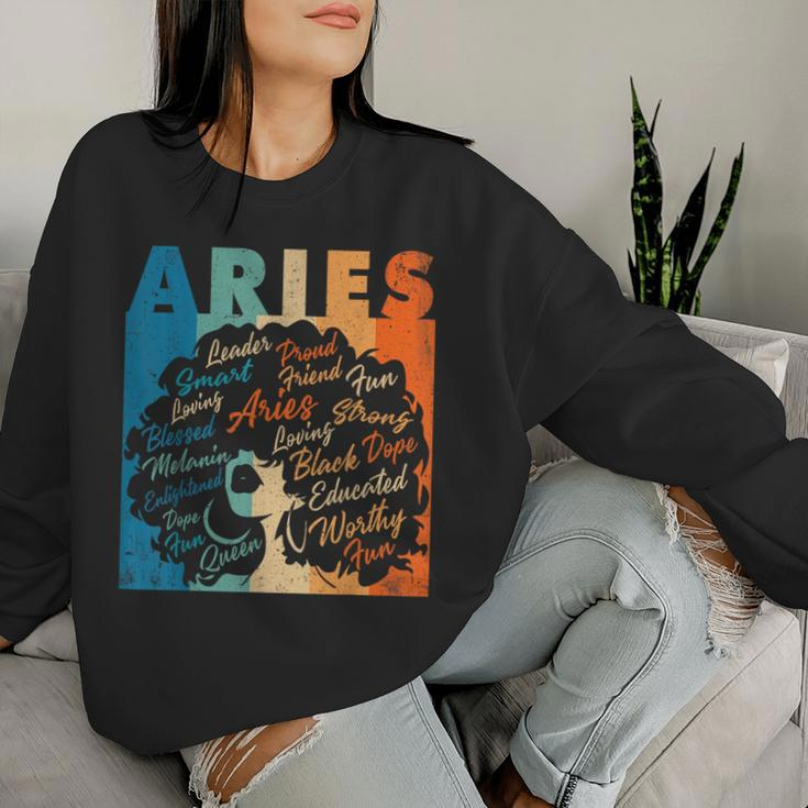 African American Zodiac Birthday Aries Girl Women Sweatshirt Gifts for Her