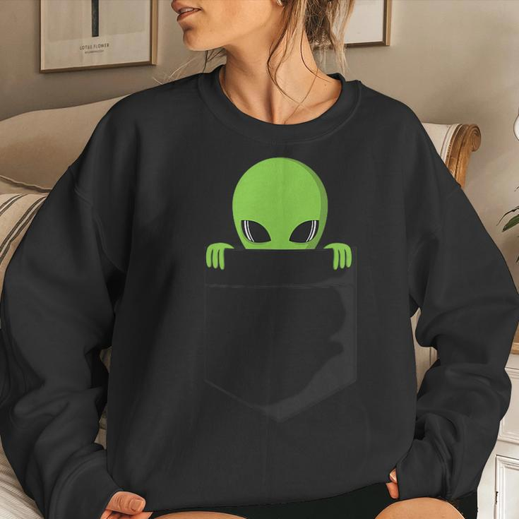 Alien In Pocket Boho 80S Vintage Women Sweatshirt Gifts for Her