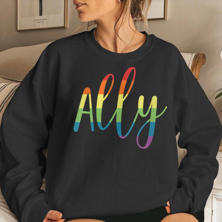 Ally Pride Gay Lgbt Day Month Parade Rainbow Flag Women Sweatshirt Gifts for Her