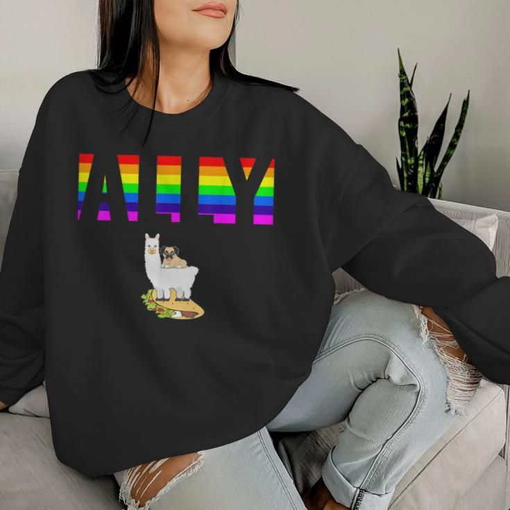 Ally Pride Lgbtq Equality Rainbow Lesbian Gay Transgender Women Sweatshirt Gifts for Her
