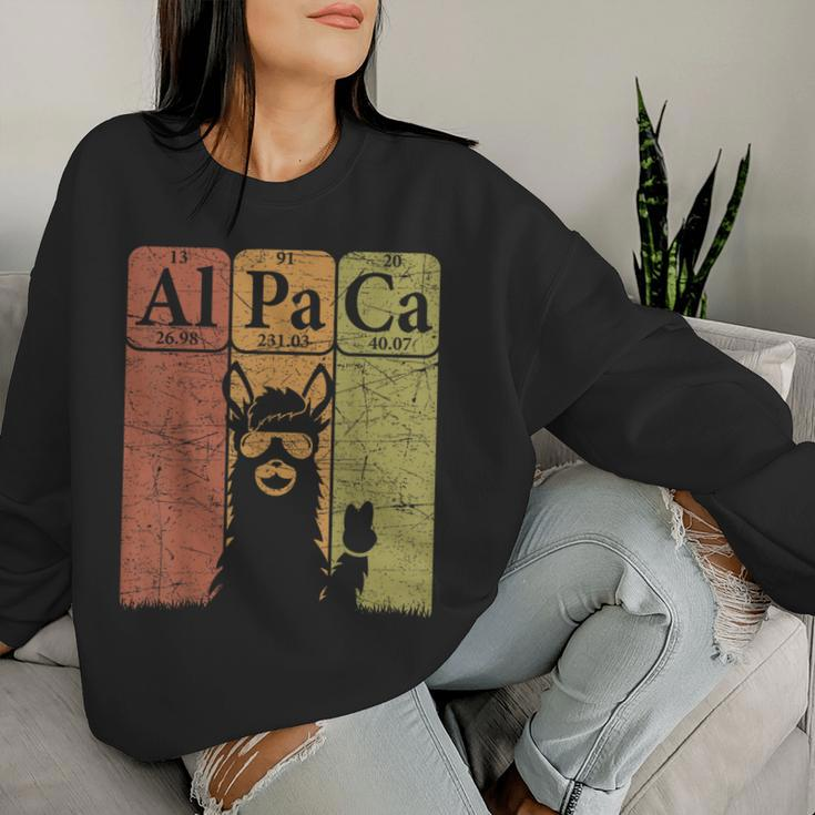 Alpaca Periodic Table Elements Llama Alpaca Vintage Women Sweatshirt Gifts for Her