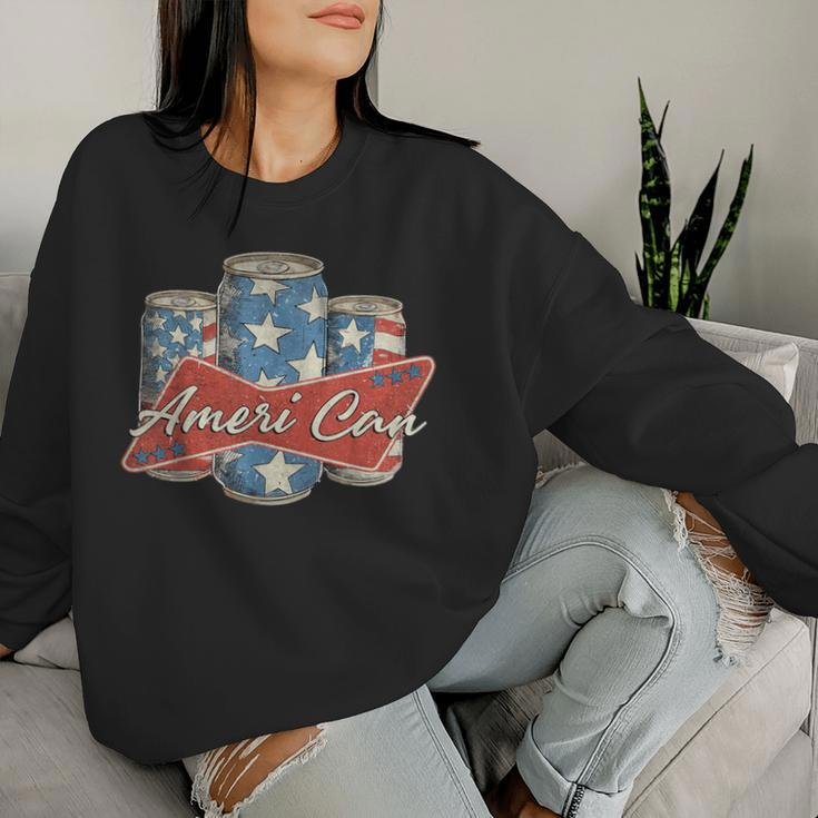 American Flag 4Th Of July Merica Drink Usa Women Sweatshirt Gifts for Her