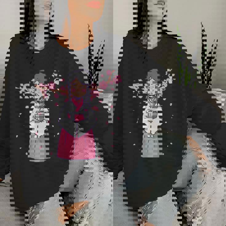 Anime Girl Coréen Hanbok Fleurs De Cerisier Women Sweatshirt