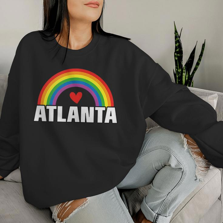 Atlanta Gay Pride Month Festival 2019 Rainbow Heart Women Sweatshirt Gifts for Her