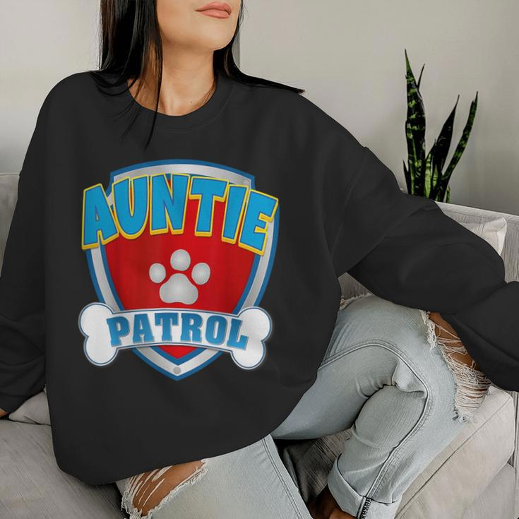 Auntie Of The Birthday Boy Girl Dog Paw Family Matching Women Sweatshirt Gifts for Her