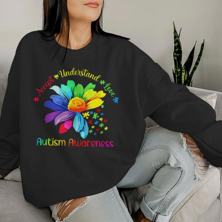 Autism Awareness Accept Understand Love Asd Sunflower Women Women Sweatshirt Gifts for Her