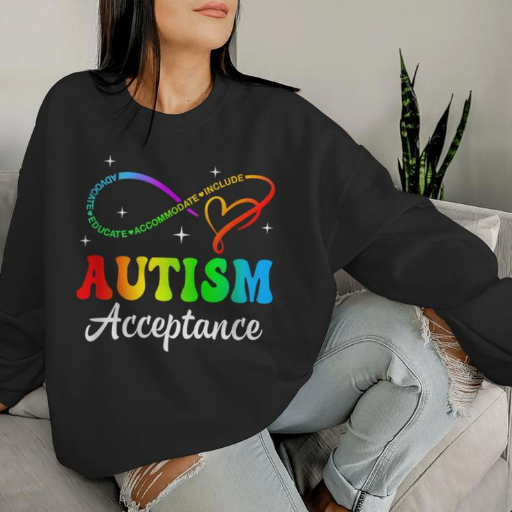 Autism Awareness Acceptance Infinity Symbol Kid Women Sweatshirt Gifts for Her