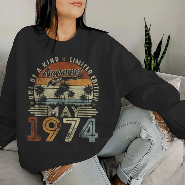 Awesome Since May 1974 Vintage 50Th Birthday Women Sweatshirt Gifts for Her