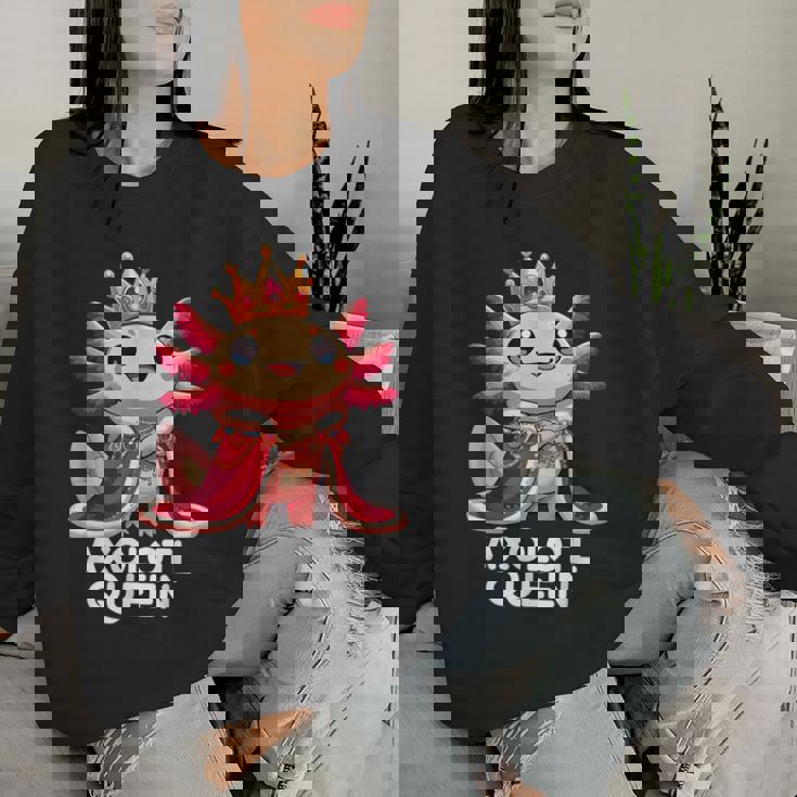 Axolotl Queen Cute Kawaii Axolotl Women Sweatshirt Gifts for Her Axolotl Queen Cute Kawaii Axolotl Women Sweatshirt Gifts for Her