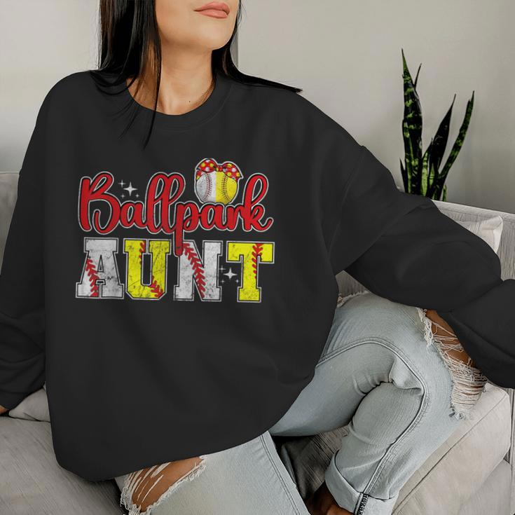Ballpark Aunt Softball Baseball Aunt Women Sweatshirt Gifts for Her