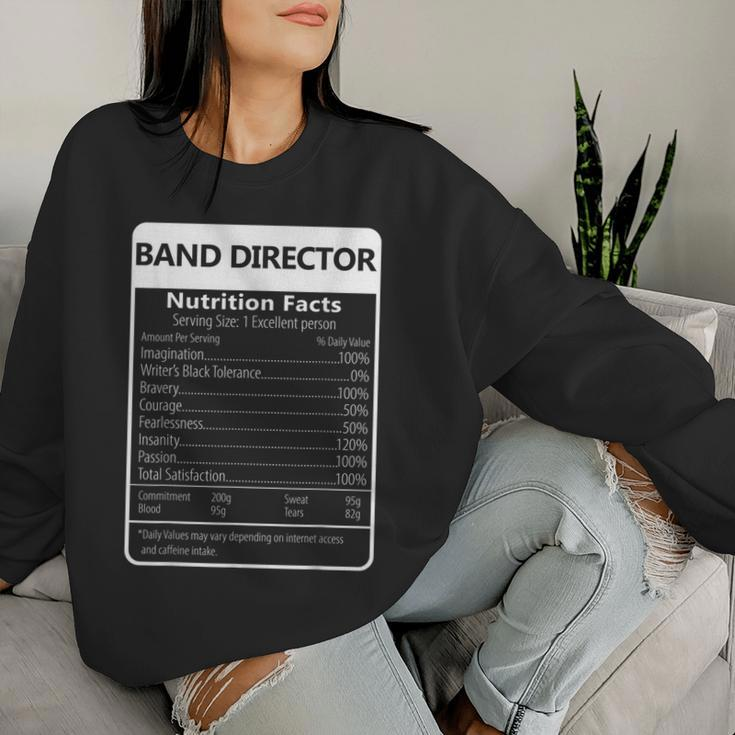 Band Director Nutrition Facts Sarcastic Graphic Women Sweatshirt Gifts for Her