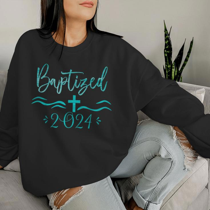 Baptized In Christ 2024 New Christian Bible Baptism Women Sweatshirt Gifts for Her