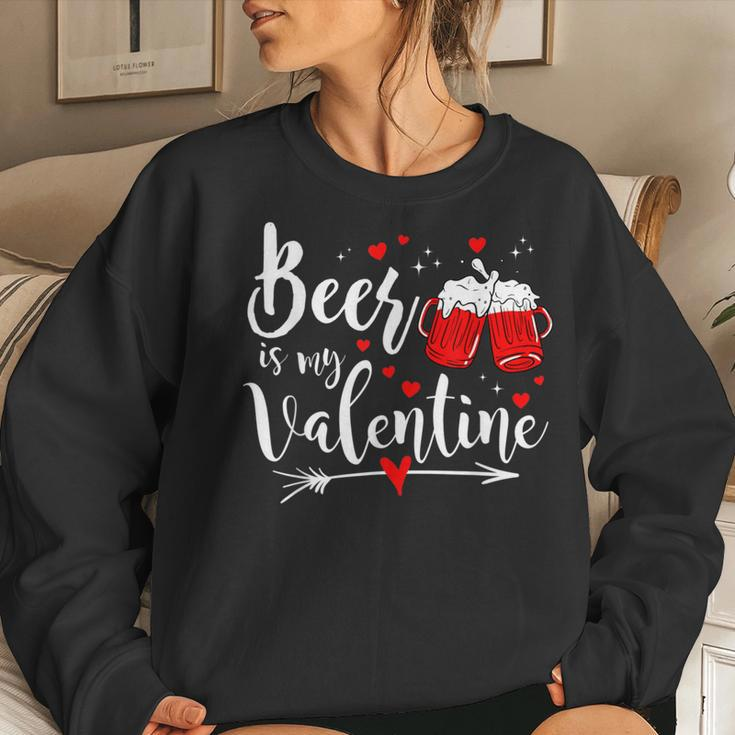 Beer Is My Valentine Day Drunk Cupid Drinking Heart Women Sweatshirt Gifts for Her