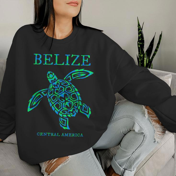 Belize Sea Turtle Retro Boys Girls Vacation Souvenir Women Sweatshirt Gifts for Her