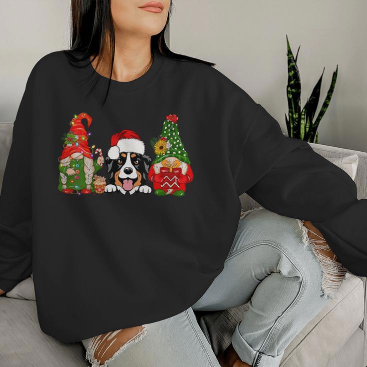 Berner Berner Berg Und Zwerge Weihnachten Hund Mama Papa Kinder Mit-Ausschnitt Sweatshirt Frauen Geschenke für Sie