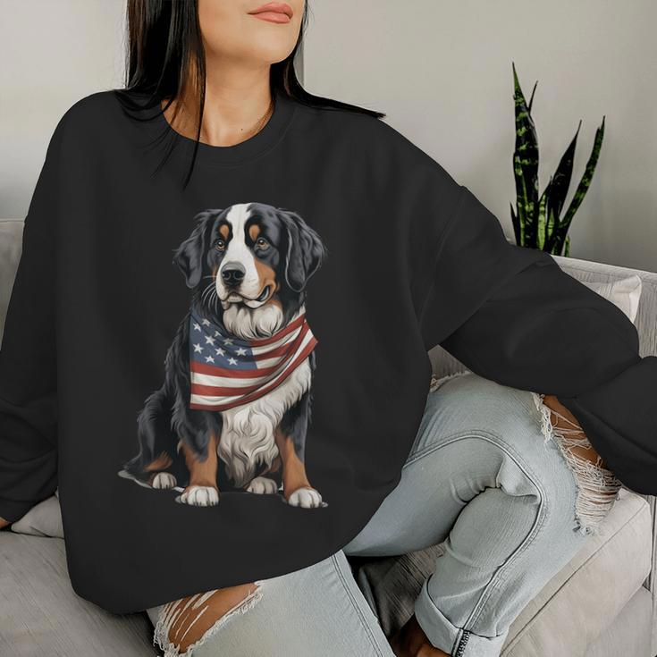 Berner Us Flag Bernese Mountain Dog Owner Mom Dad Women Women Sweatshirt Gifts for Her