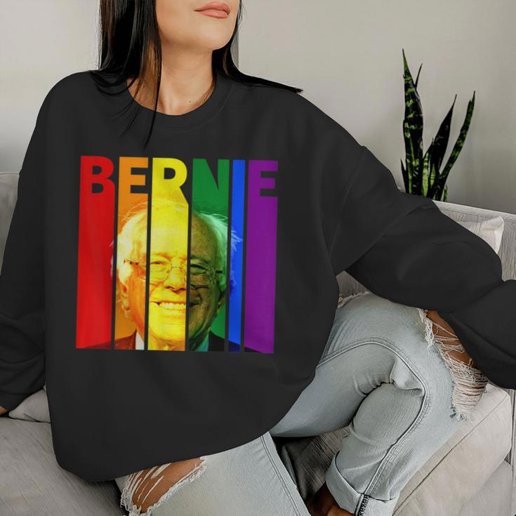 Bernie Sanders Gay Lgbtq Rainbow Vintage Democrat Voter Women Sweatshirt Gifts for Her