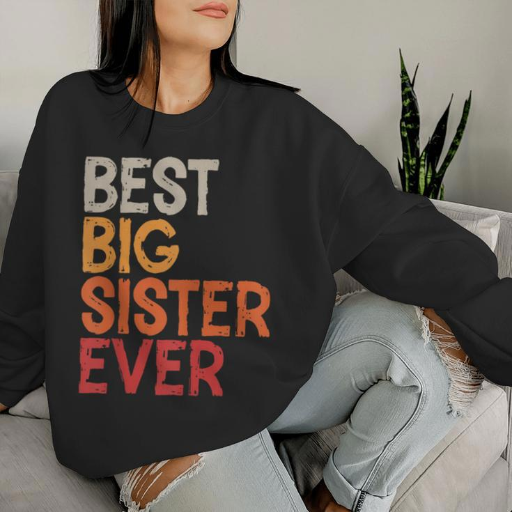 Best Big Sister Ever Sibling Vintage Distressed Big Sister Women Sweatshirt Gifts for Her
