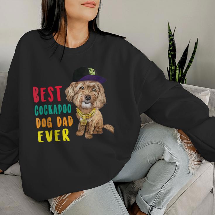 Best Cockapoo Dog Dad Ever Fathers Day Cute Hipster Women Sweatshirt Monsterry