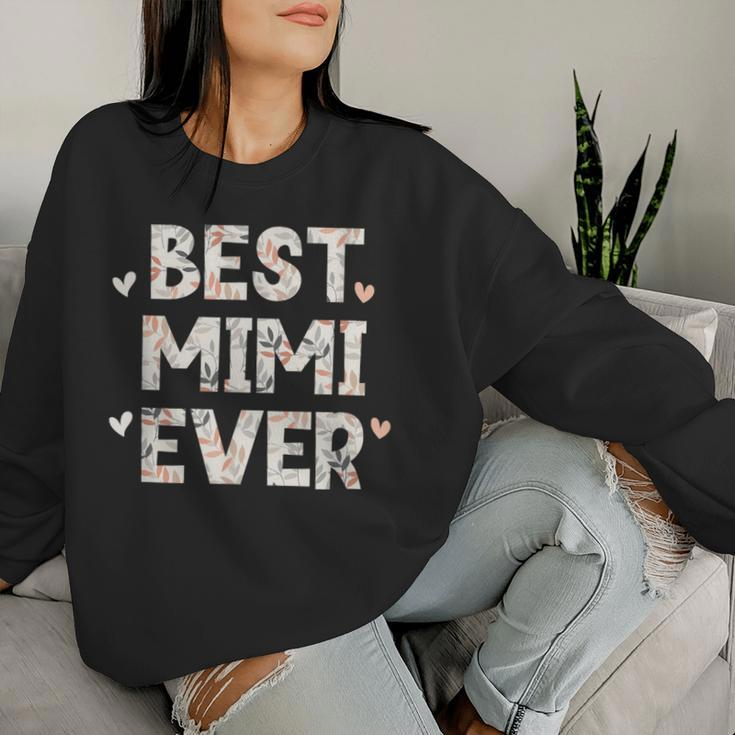 Best Mimi Ever Floral Family Love Hearts Women Sweatshirt Gifts for Her