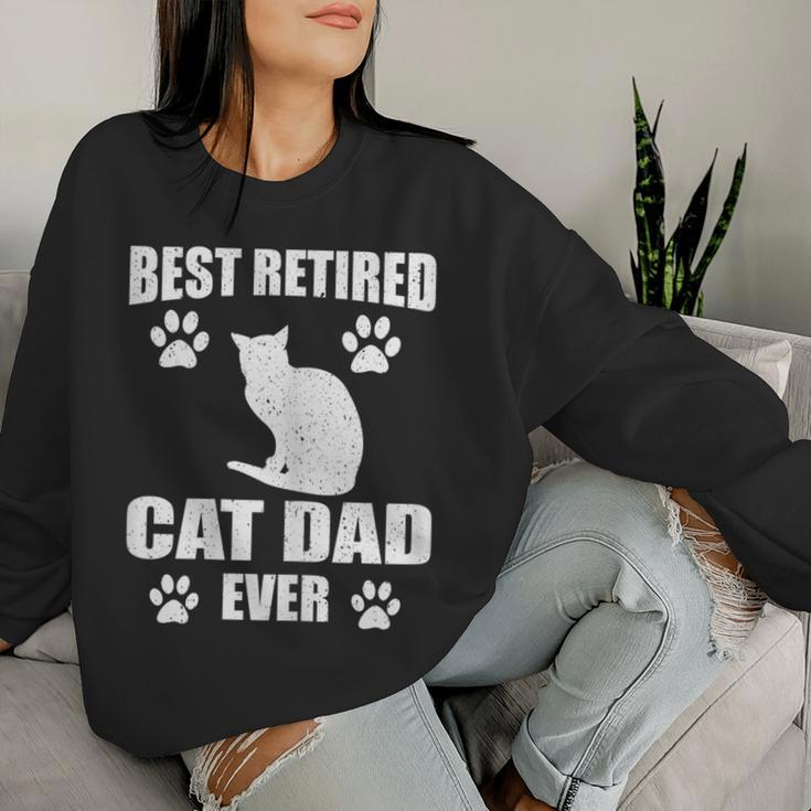 Best Retired Cat Dad Ever Cat Lover Retirement Women Sweatshirt Gifts for Her