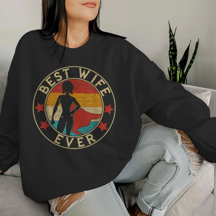 Best Wife Ever Superhero Wife Vintage Women Sweatshirt Gifts for Her