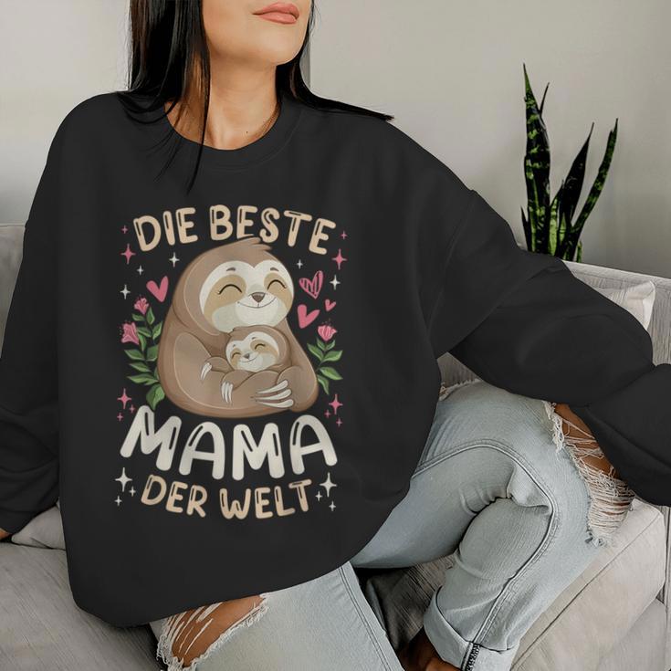 Beste Mama Der Welt Faultiere Mutter Mit Kind Muttertag Sweatshirt Frauen Geschenke für Sie