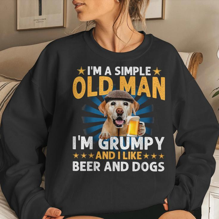 Bichon I’M A Simple Old Man I’M Grumpy&I Like Beer&Dogs Fun Women Sweatshirt Gifts for Her