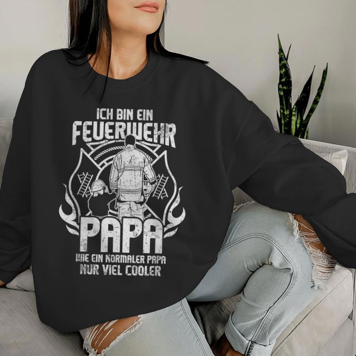 Bin Ein Cooler Feuerwehr Papa Fireman Son Daughter Sweatshirt Frauen Geschenke für Sie