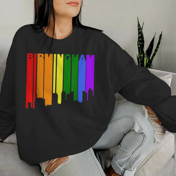 Birmingham Alabama Lgbtq Gay Pride Rainbow Skyline Women Sweatshirt Gifts for Her