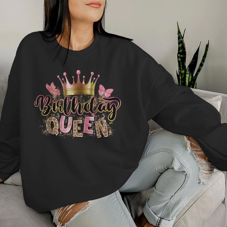 Birthday Queen Leopard It's My Birthday Girls Matching Women Sweatshirt Gifts for Her