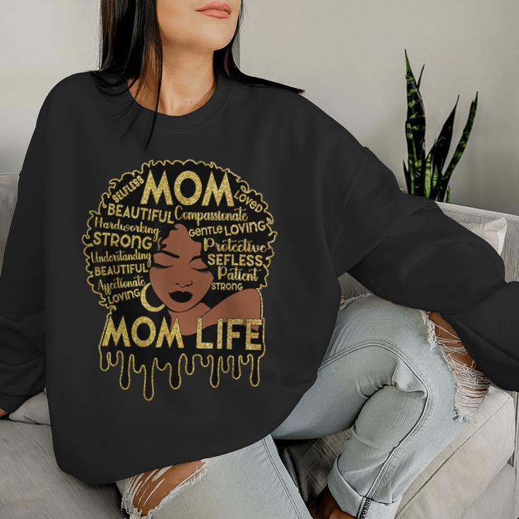 Black African American Black Mom Life Mother's Day Women Sweatshirt Gifts for Her