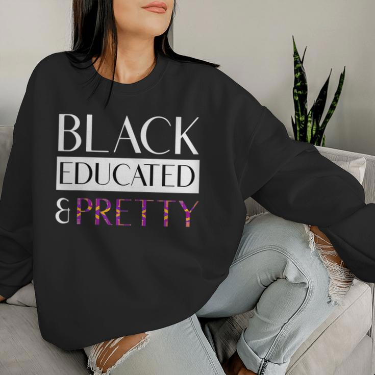 Black Educated And Pretty Kente Pattern West African Style Women Sweatshirt Gifts for Her