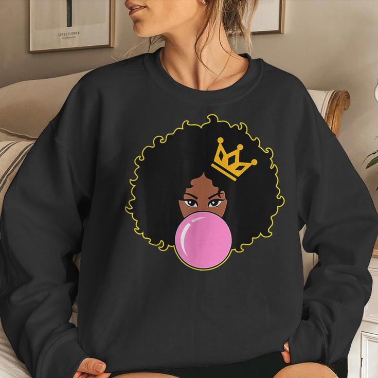 Black Girl Magic Pink Bubblegum Poppin Melanin Queen Women Sweatshirt Gifts for Her