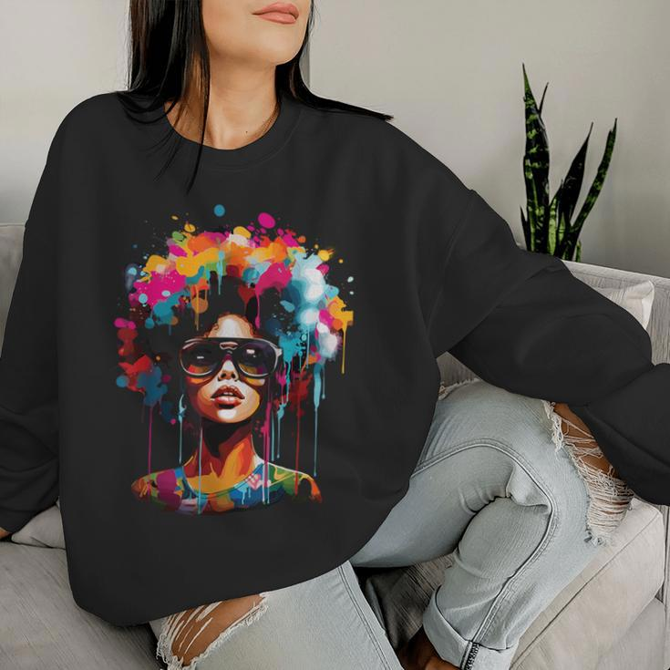 Black Queen Dripping Afro Melanin Junenth Women Sweatshirt Gifts for Her