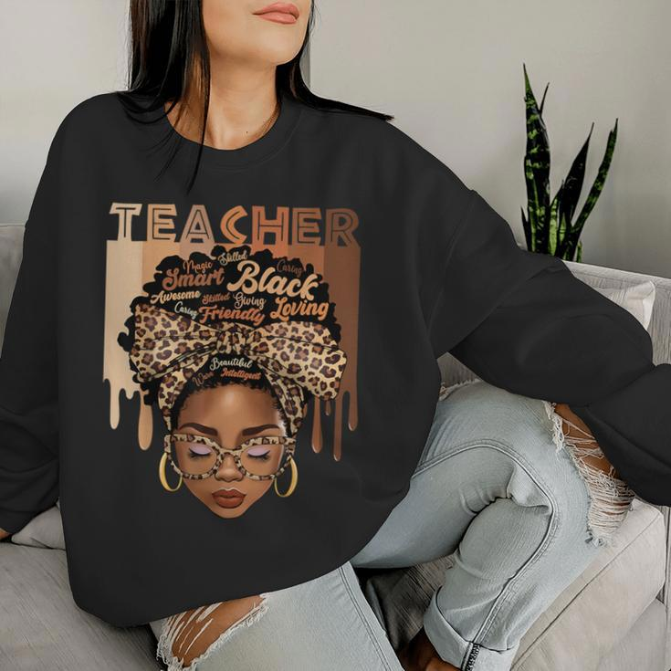 Black Teacher Magic Black History Month Afro Hair Melanin Women Sweatshirt Gifts for Her