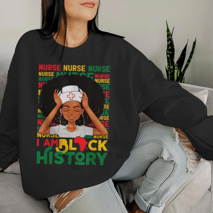 Black Woman Nurse Afro Retro Black History Month Women Women Sweatshirt Gifts for Her